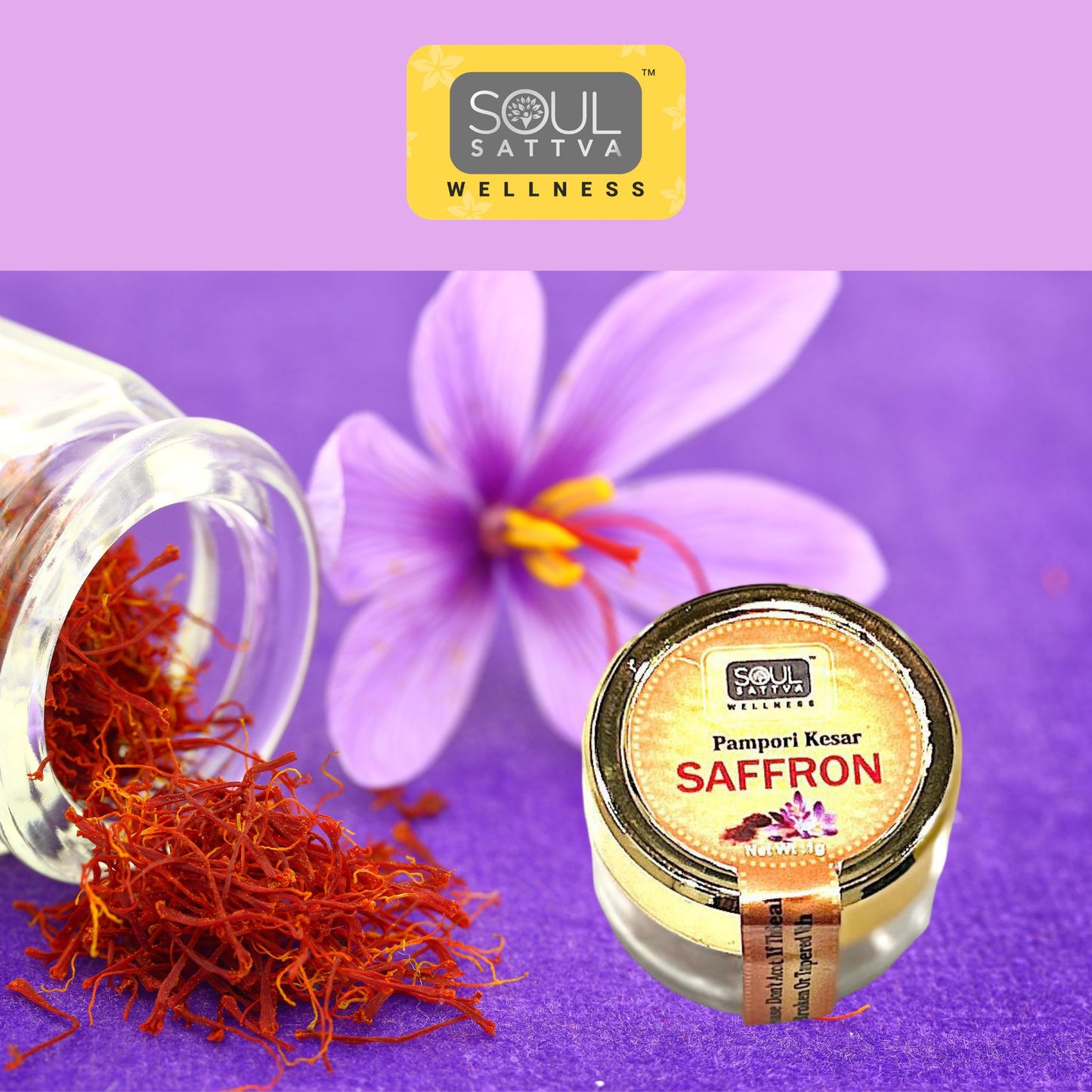 Soul Sattva Pure Kashmiri Saffron (1gm)